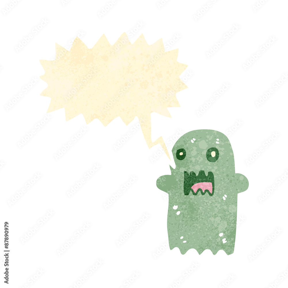 retro cartoon spooky shrieking ghost retro cartoon spooky shrieking ghost
