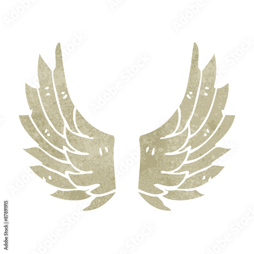 retro cartoon angel wings
