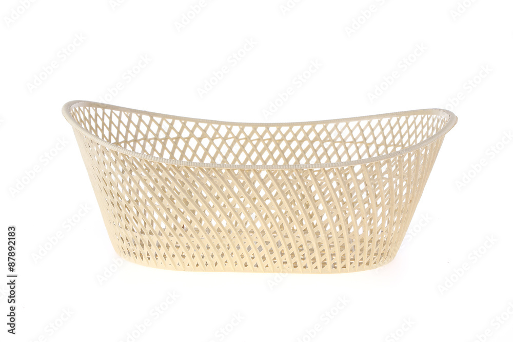 Obraz premium empty white basket plastic, isolated on white background