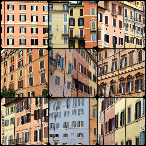 Façades d'immeubles colorées à Rome © Jeantrekkeur