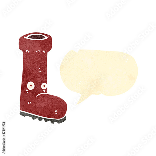 retro cartoon wellington boot