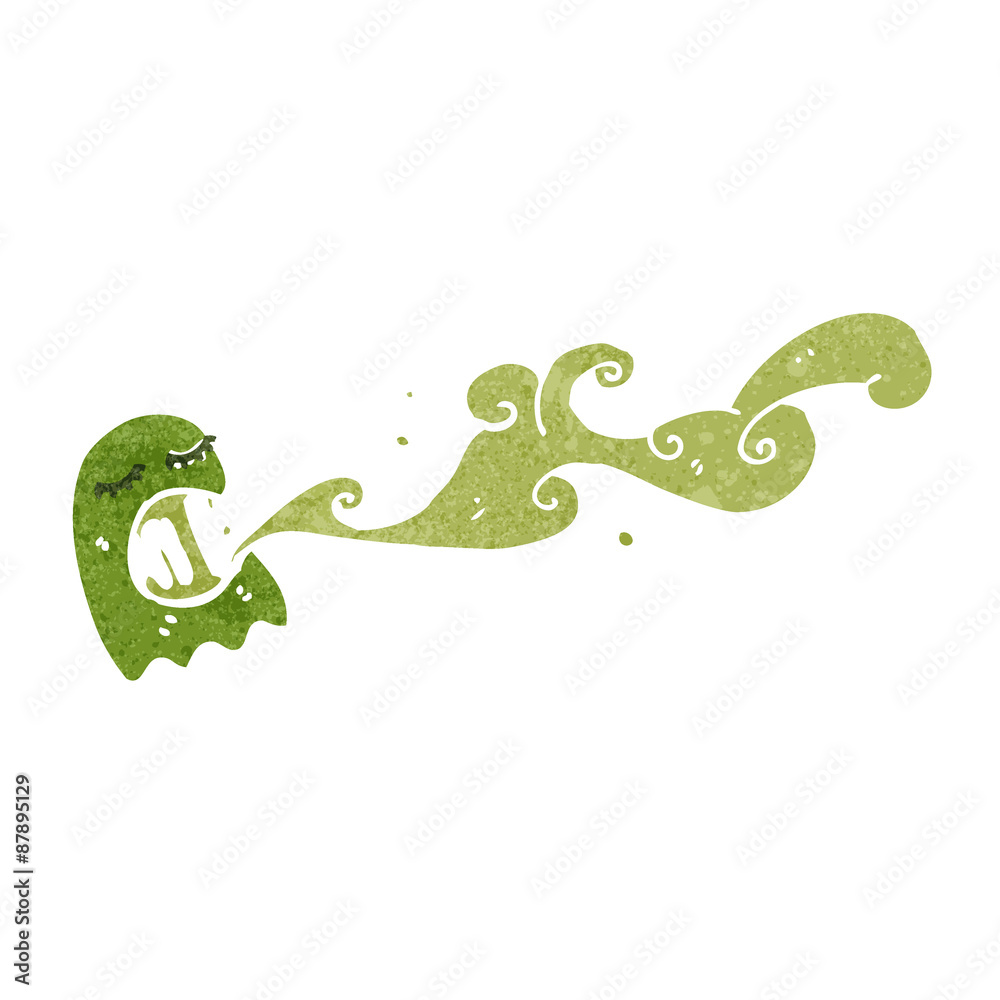 Fototapeta premium retro cartoon gross slimy ghost