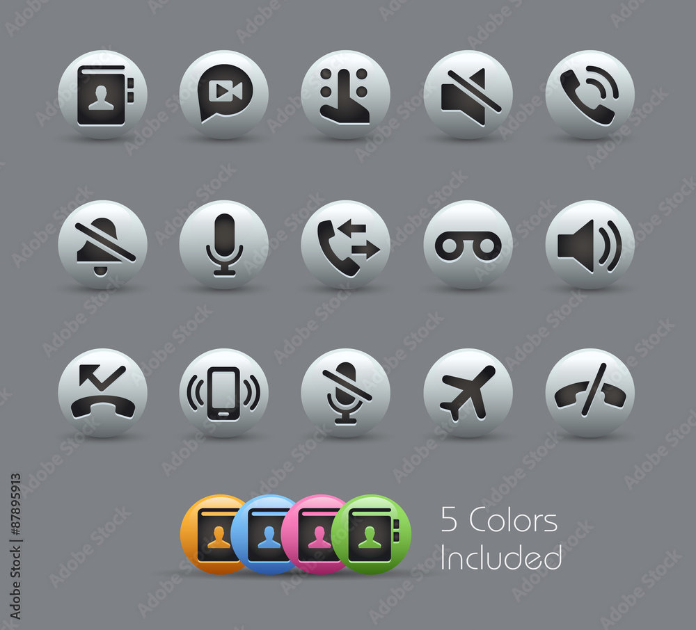 Phone Calls Interface Icons -- Pearly Series