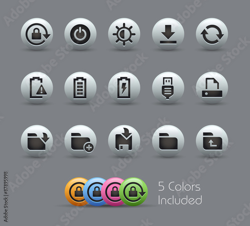 Energy and Storage Icons -- Pearly Series