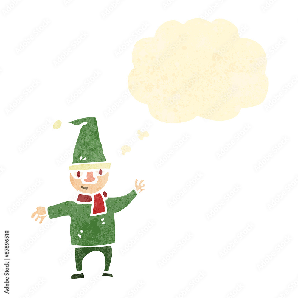 retro cartoon chirstmas elf retro cartoon chirstmas elf