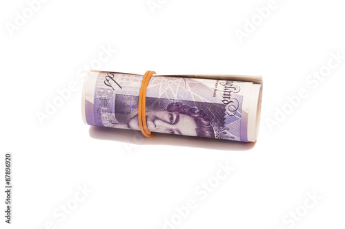 twenty pounds in roll isolated