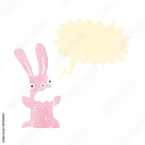 retro cartoon burping rabbit