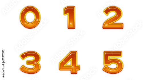 Set of Buttons, Numbers, Seamless Loop