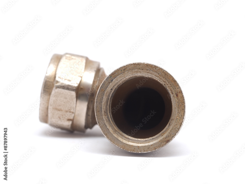 Connect a water pipe on a white background Connect a water pipe on a white background