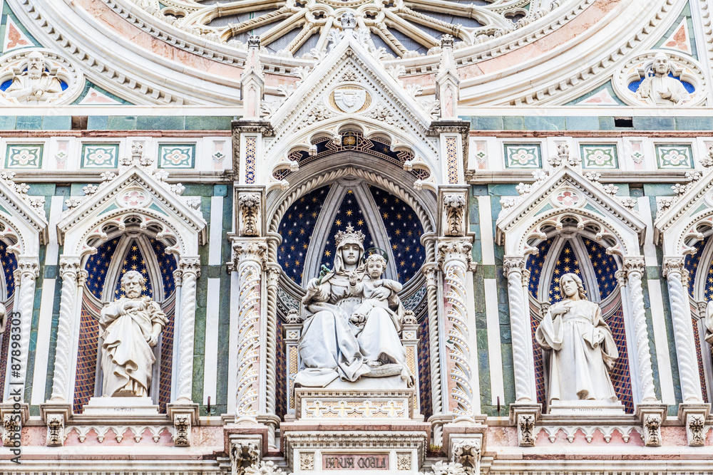 Detail of Cathedral Church Duomo basilica di santa maria del fio