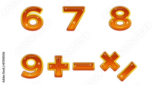 Set of Buttons, Numbers and Signs, Seamless Loop