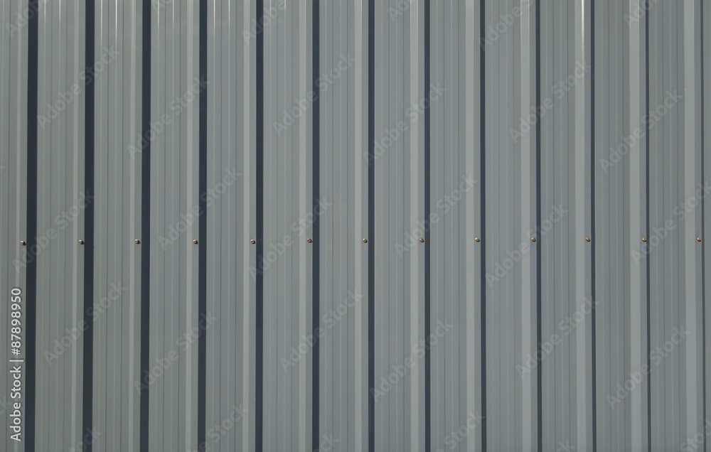 Gray corrugated metal sheet
