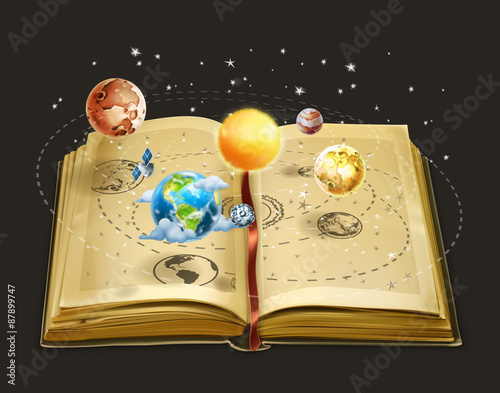 Book on astronomy, vector icon