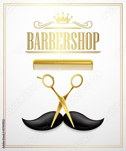 Poster Barbershop welcome. Vector Illustration