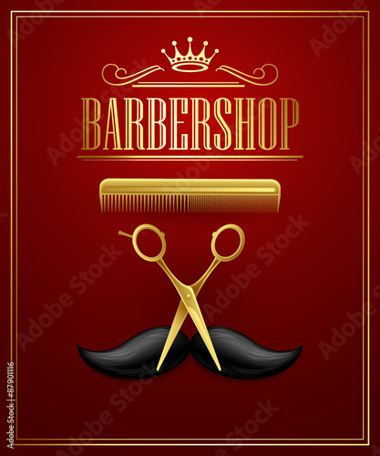 Poster Barbershop welcome. Vector Illustration