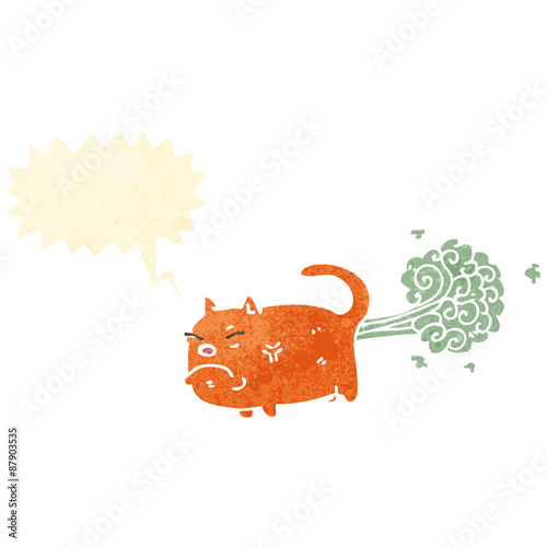 retro cartoon farting cat
