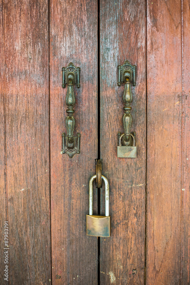locked old wooden door locked old wooden door
