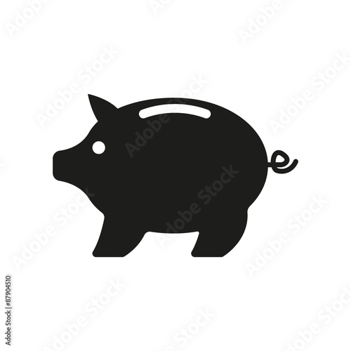 The moneybox icon. Cash and money, wealth, savings symbol. Flat