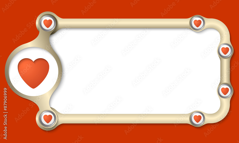 Golden frame for your text and science and heart Golden frame for your text and science and heart