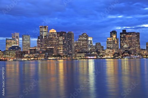 Boston skyline at dusk  USA