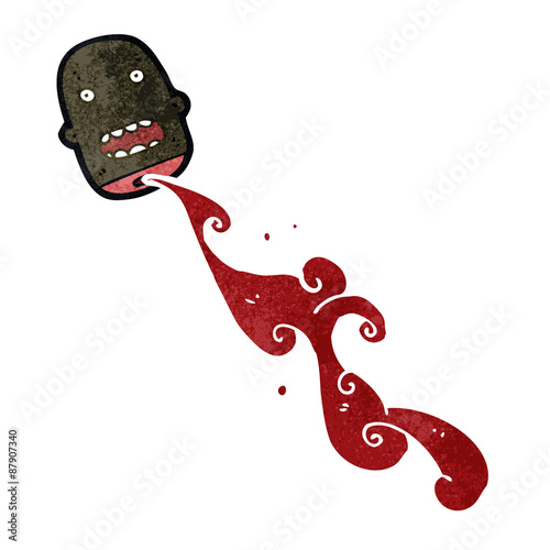 retro cartoon severed head