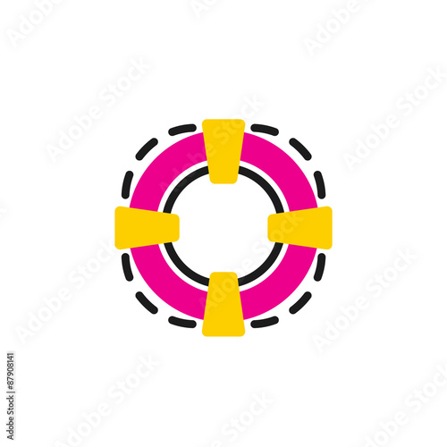 Color line icon for flat design. Lifebuoy  © antishock