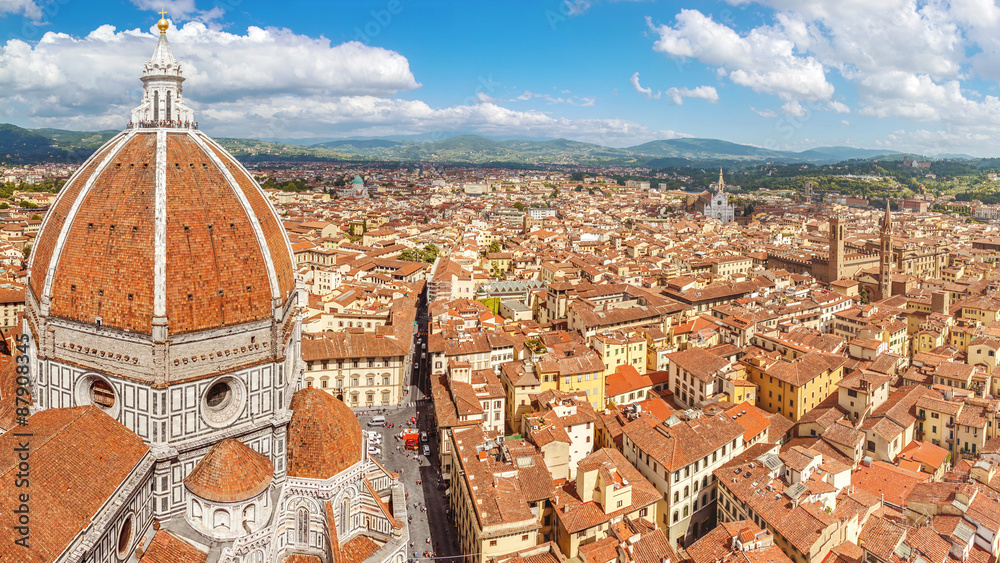 Florence panoram from Cathedral Santa Maria del Fiore, Italy