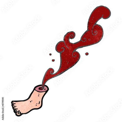 retro cartoon gross severed foot