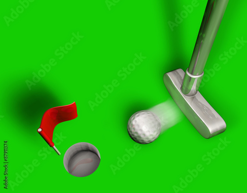 Golfschläger Golfball Fahne G