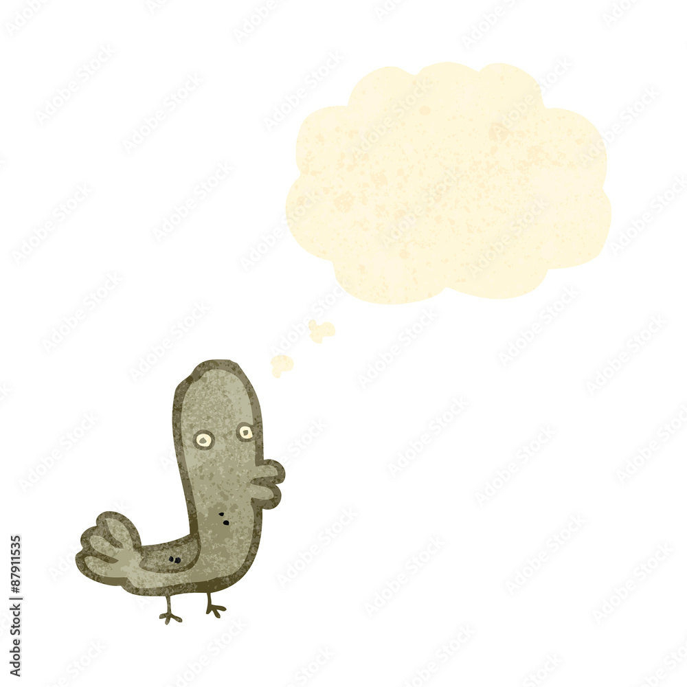retro cartoon bird with thought bubble retro cartoon bird with thought bubble