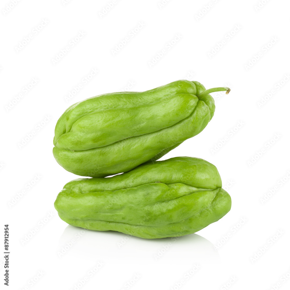 Chayote on white background Chayote on white background