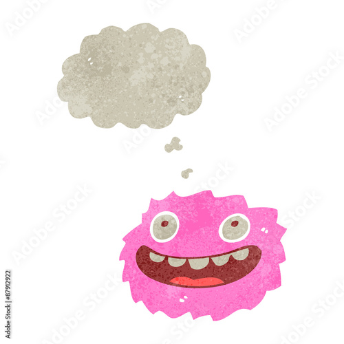 happy little furball creature retro cartoon