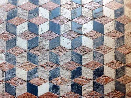 Pavimento geometrico antico Venezia photo
