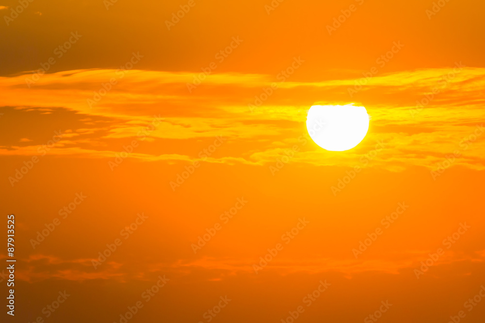 orange sunset sky Dramatic golden sky at the sunrset time