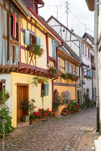 Fototapeta Naklejka Na Ścianę i Meble -  Nahe Eguisheim mit Strasse
