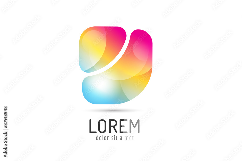 Obraz premium Vector logo template. Abstract arrow shape and symbol, icon or