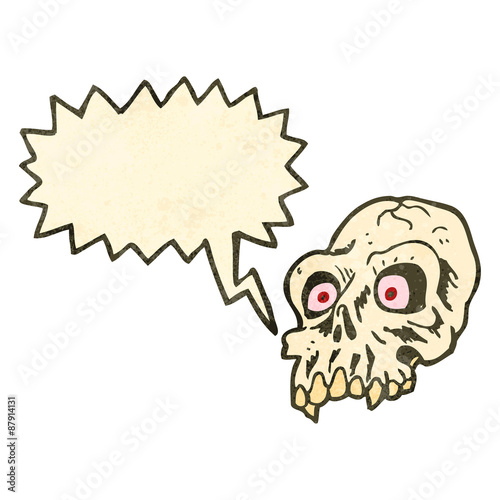 retro cartoon shrieking skull symbol © lineartestpilot