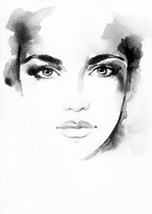 Leinwandbilder Aquarell Gesicht woman portrait .abstract watercolor  © Anna Ismagilova
