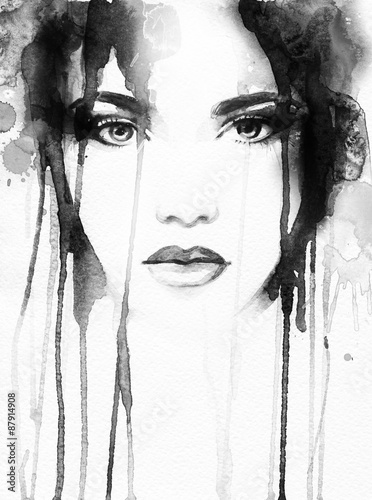 woman portrait .abstract watercolor