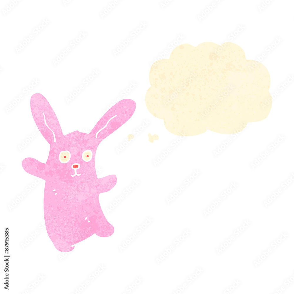 retro cartoon rabbit with thought bubble retro cartoon rabbit with thought bubble