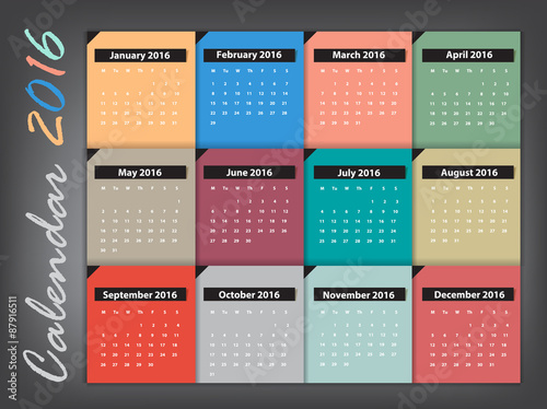 Calendar 2016 Vector design