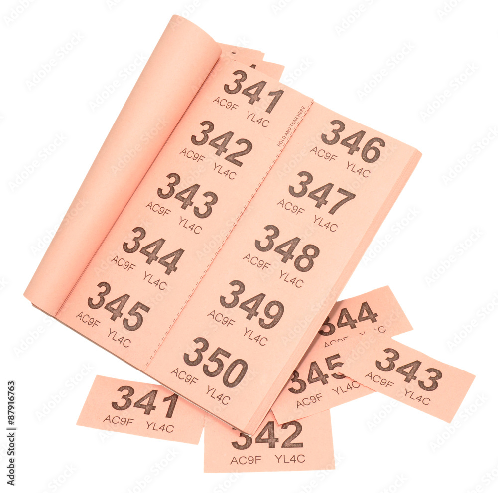 Pink Raffle Ticket Book foto de Stock | Adobe Stock