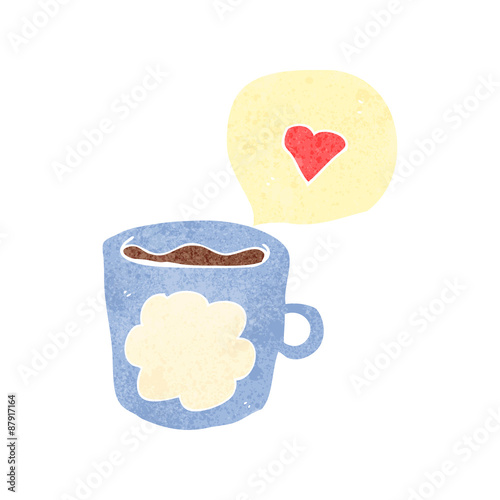I love coffee retro cartoon