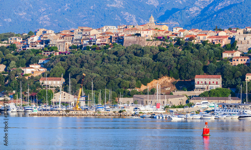 Porto-Vecchio, coastal cityscape with yachts photo