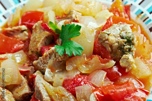 Turkish dish with vegetables and meat