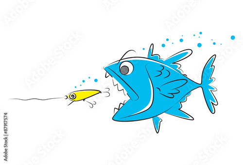 cartoon fish, vector