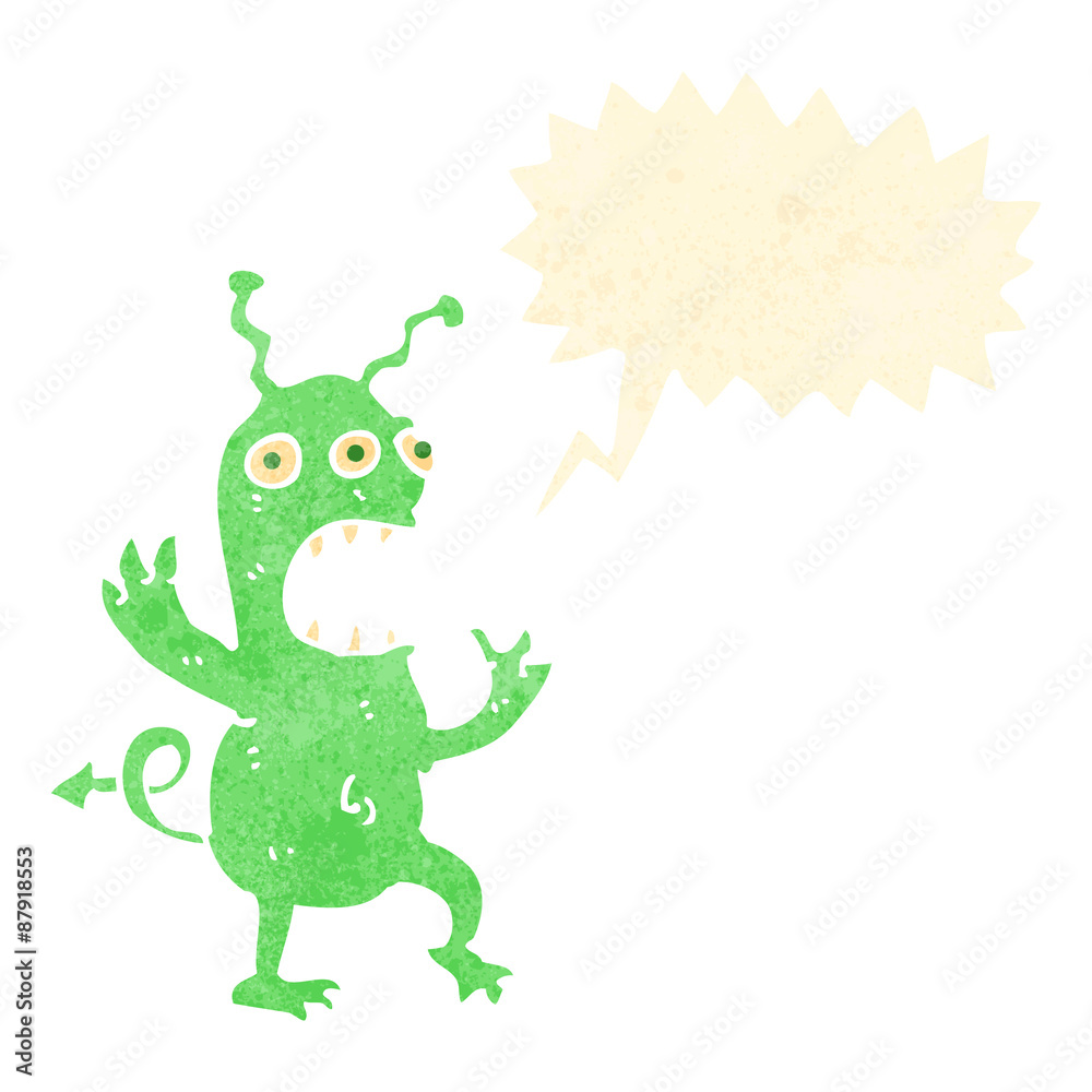 Obraz premium retro cartoon alien