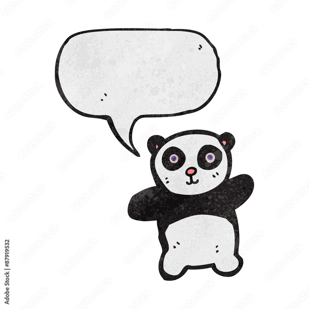 cartoon panda with speech bubble cartoon panda with speech bubble