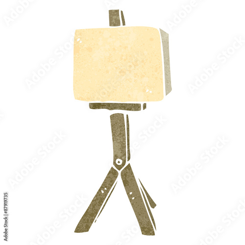 retro cartoon artist's easel