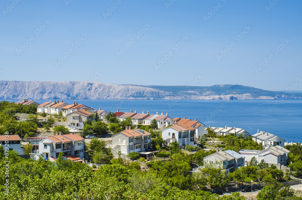 View of the sea shore in Dalmatia, Croatia